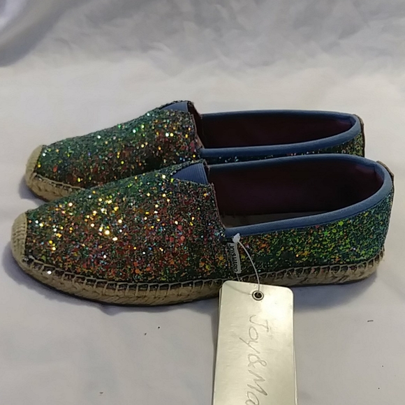 Glitter Slip On Espadrille Shoes - Picture 4 of 10